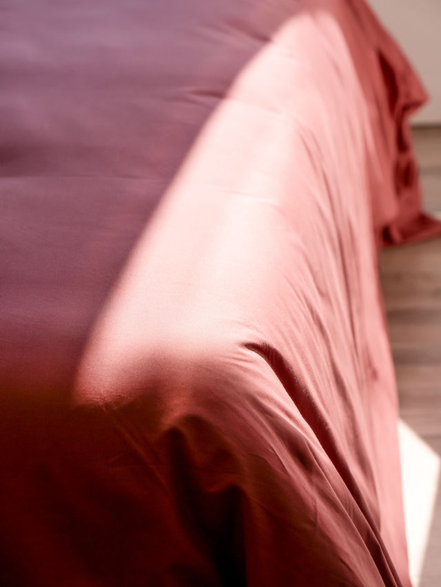 Housse de couette en Percale de coton Vologne - Vieux rose