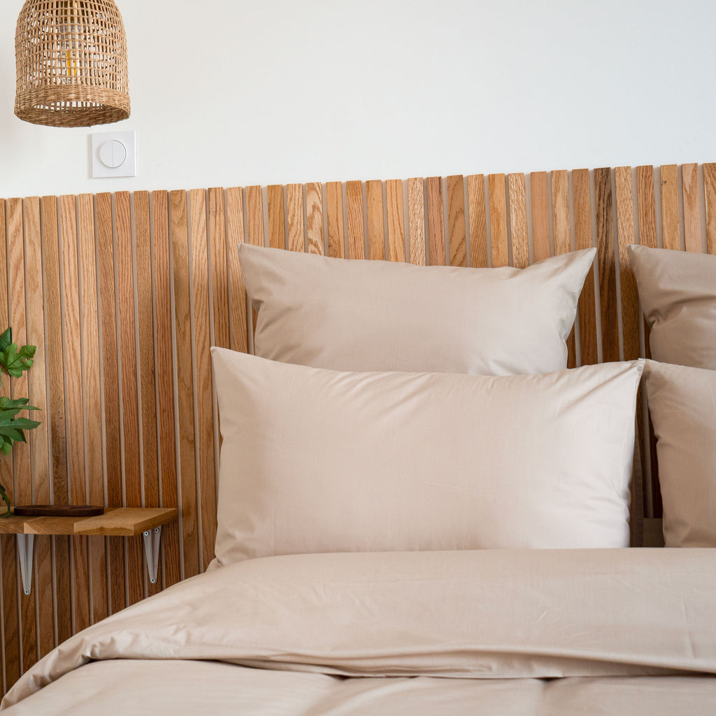 Taie d'oreiller en Percale de coton Vologne - Beige