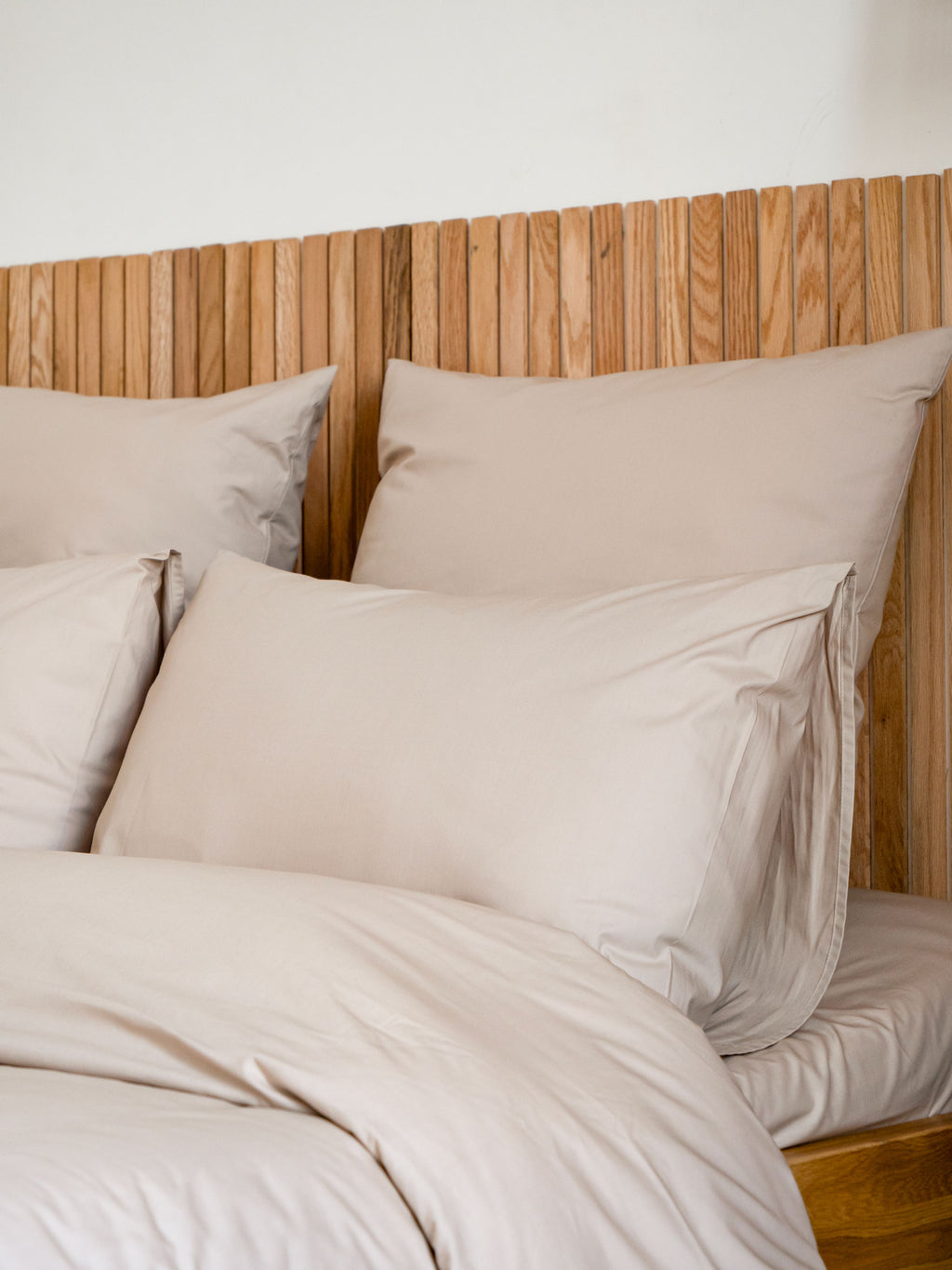 Taie d'oreiller en Percale de coton Vologne - Beige