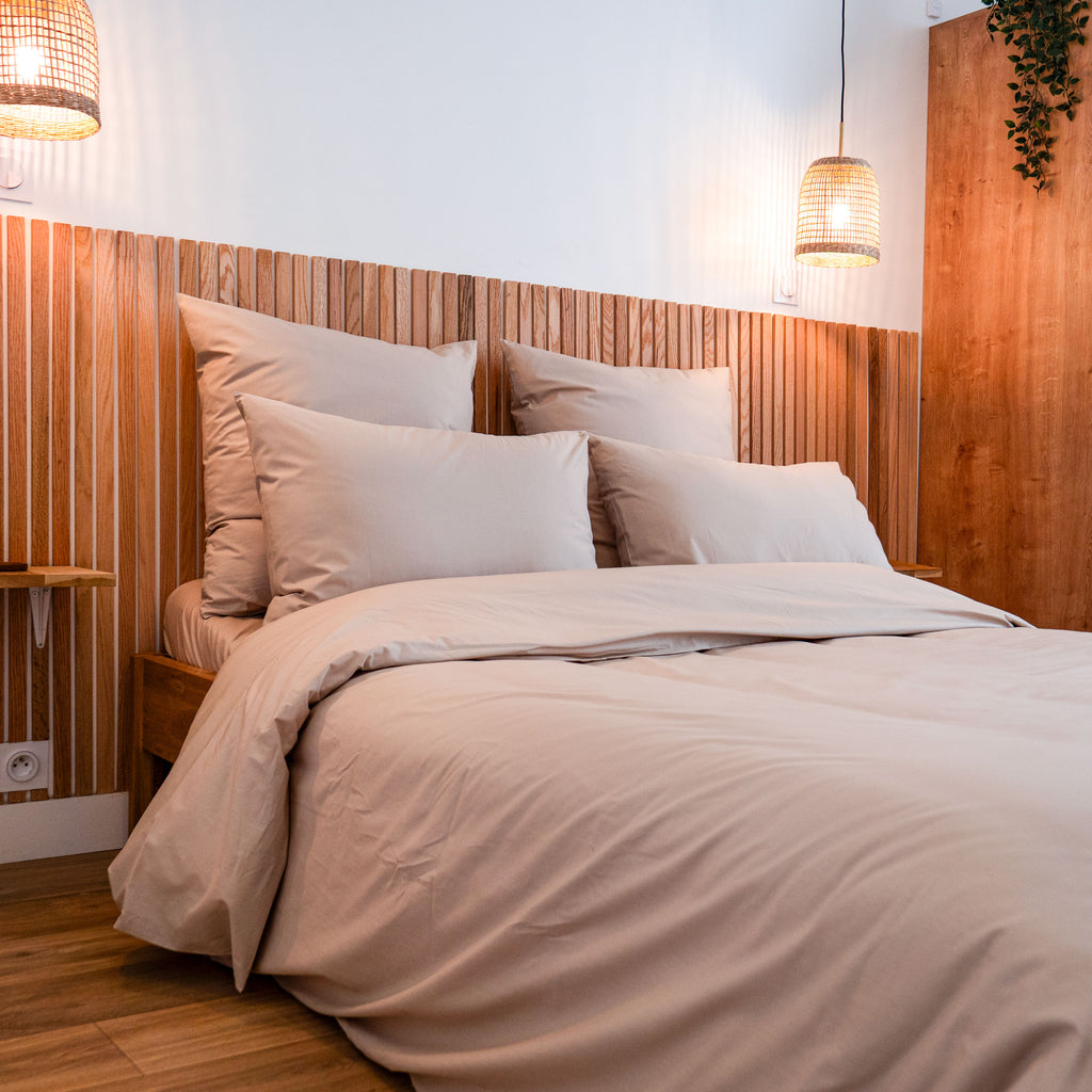 Taie d'oreiller en Percale de coton Vologne - Beige