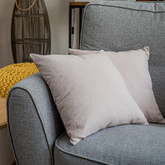 Dejorine - Housse de coussin en Lin lavé - Teinte Naturel - Couleur Beige clair