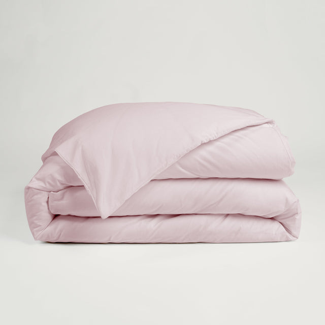 Dejorine - Housse de couette en Percale de Coton - Teinte Poudre d'orchidée - Couleur Rose Clair