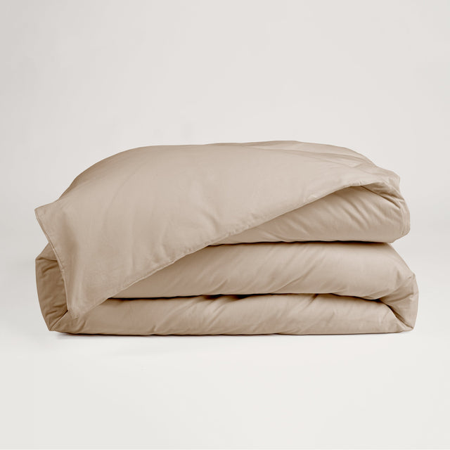 Dejorine - Housse de couette en Percale de Coton - Teinte Précieux rivage - Couleur Marron Beige Clair