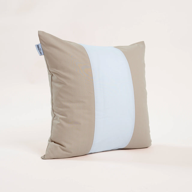 Dejorine - Housse de coussin en Percale de Coton - Couleur Beige et Blanc