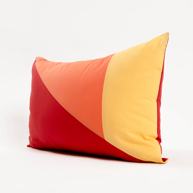 Dejorine - Housse de coussin en Coton - Couleur Rouge, Orange et Jaune
