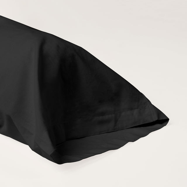 Dejorine - Taie de traversin en Percale de Coton - Teinte Coeur d'ébène - Couleur Gris Anthracite