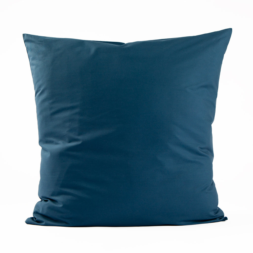 Taie d'oreiller carrée bleu marine en Percale de coton - Made in France - Dejorine