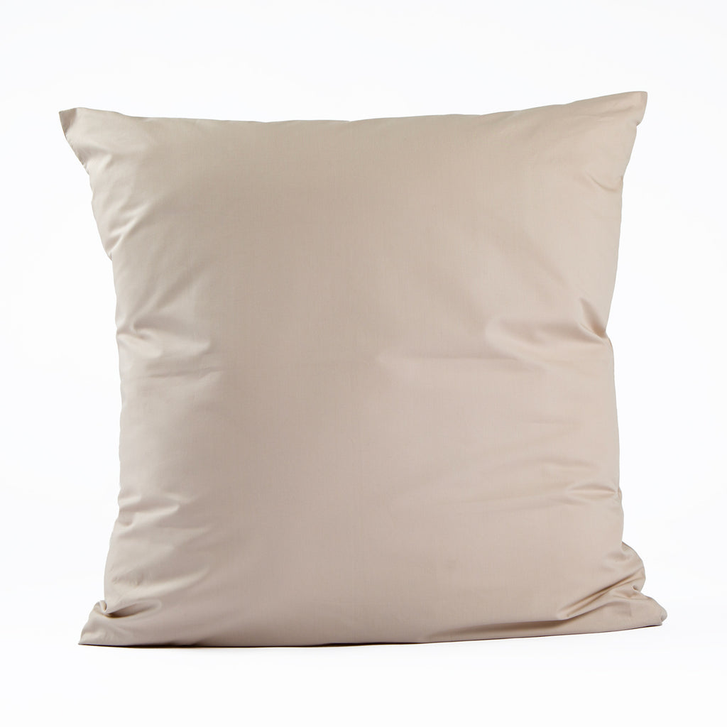 Taie d'oreiller carrée beige
 en Percale de coton - Dejorine