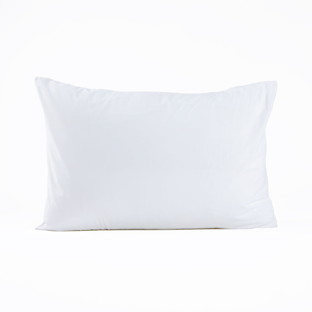 Taie d'oreiller rectangulaire en percale de coton blanc - Made in France - Dejorine