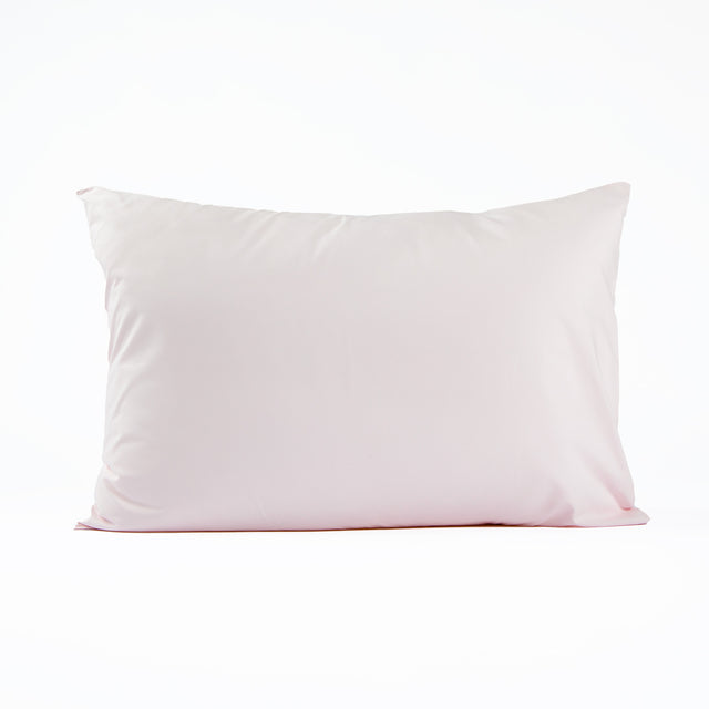 Taie d'oreiller rectangulaire rose poudré
 en Percale de coton