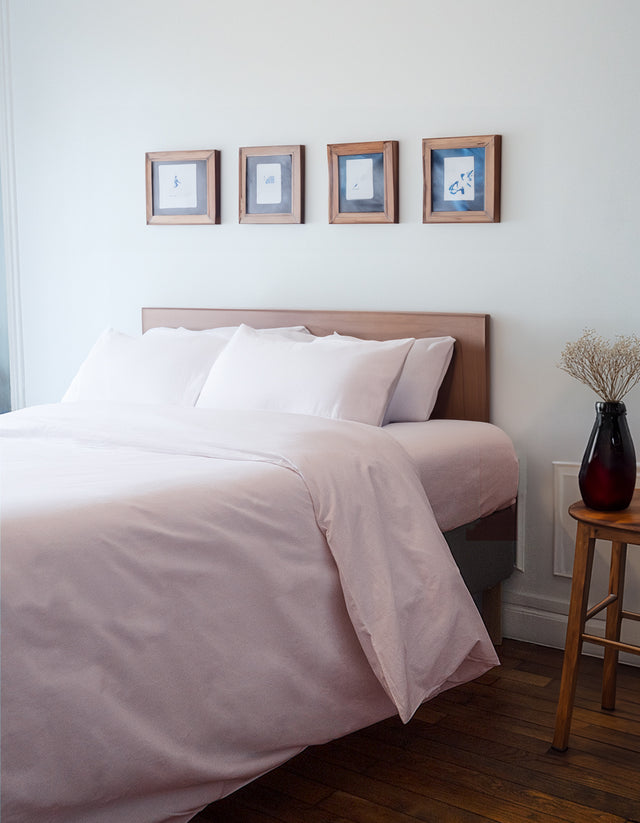 Housse de couette en Percale de coton Vologne - Rose poudré