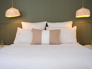 Parure de lit Vologne en Percale de coton française - Blanc
