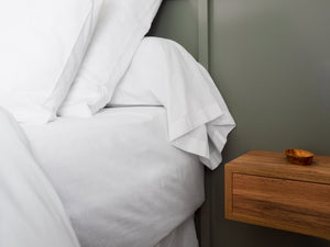 Drap housse Vologne en Percale de coton française - Blanc