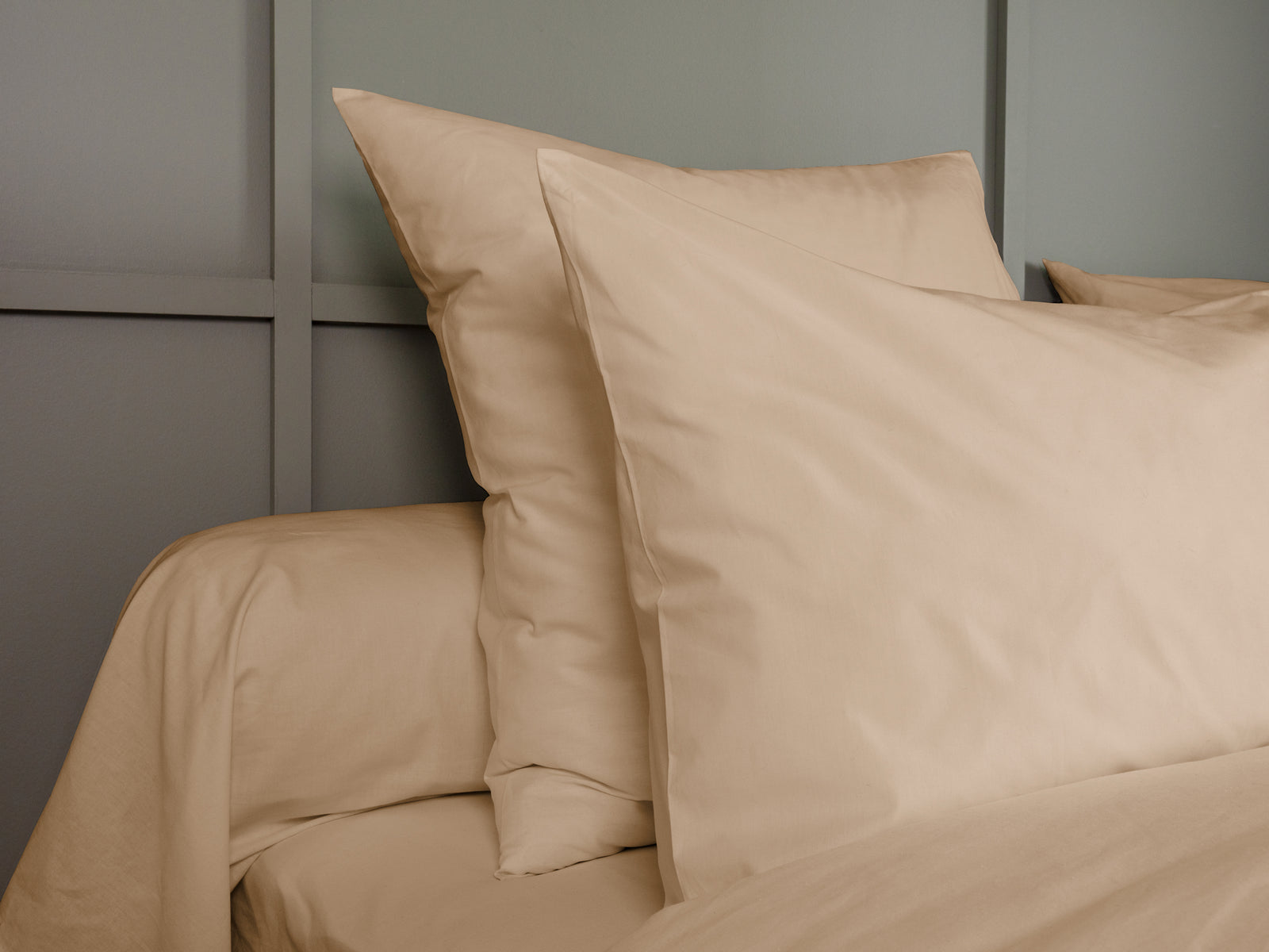 Taie de traversin Vologne en Percale de coton française - Beige