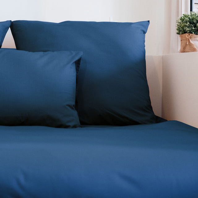 Taie d'oreiller en Percale de coton Vologne - Bleu marine