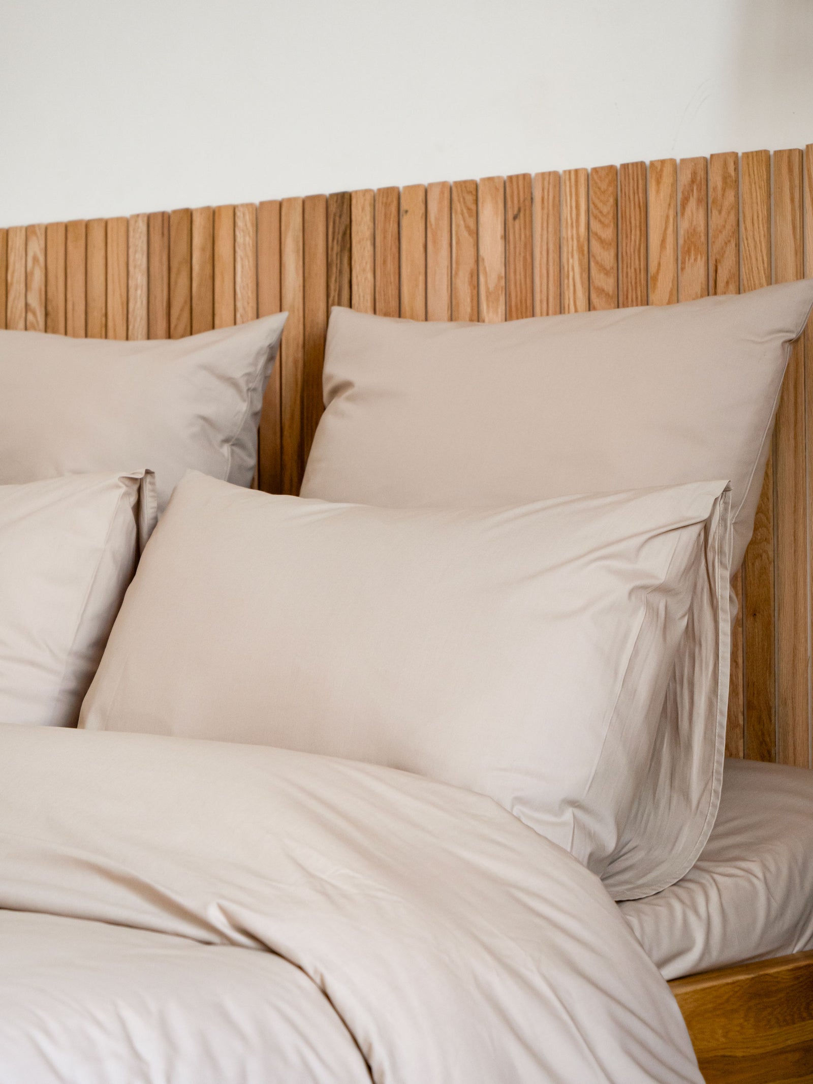 Taie d'oreiller Vologne en Percale de coton française - Beige