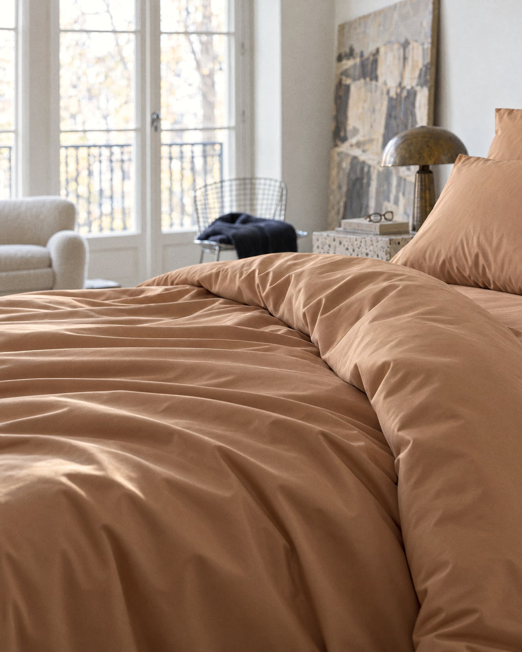 Housse de couette en Percale de coton - Marron