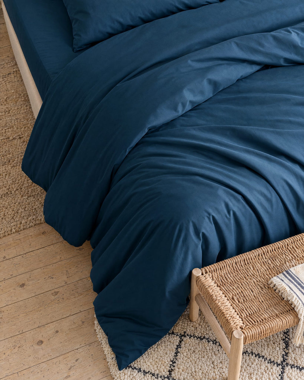 Parure de lit en Percale de coton - Bleu marine