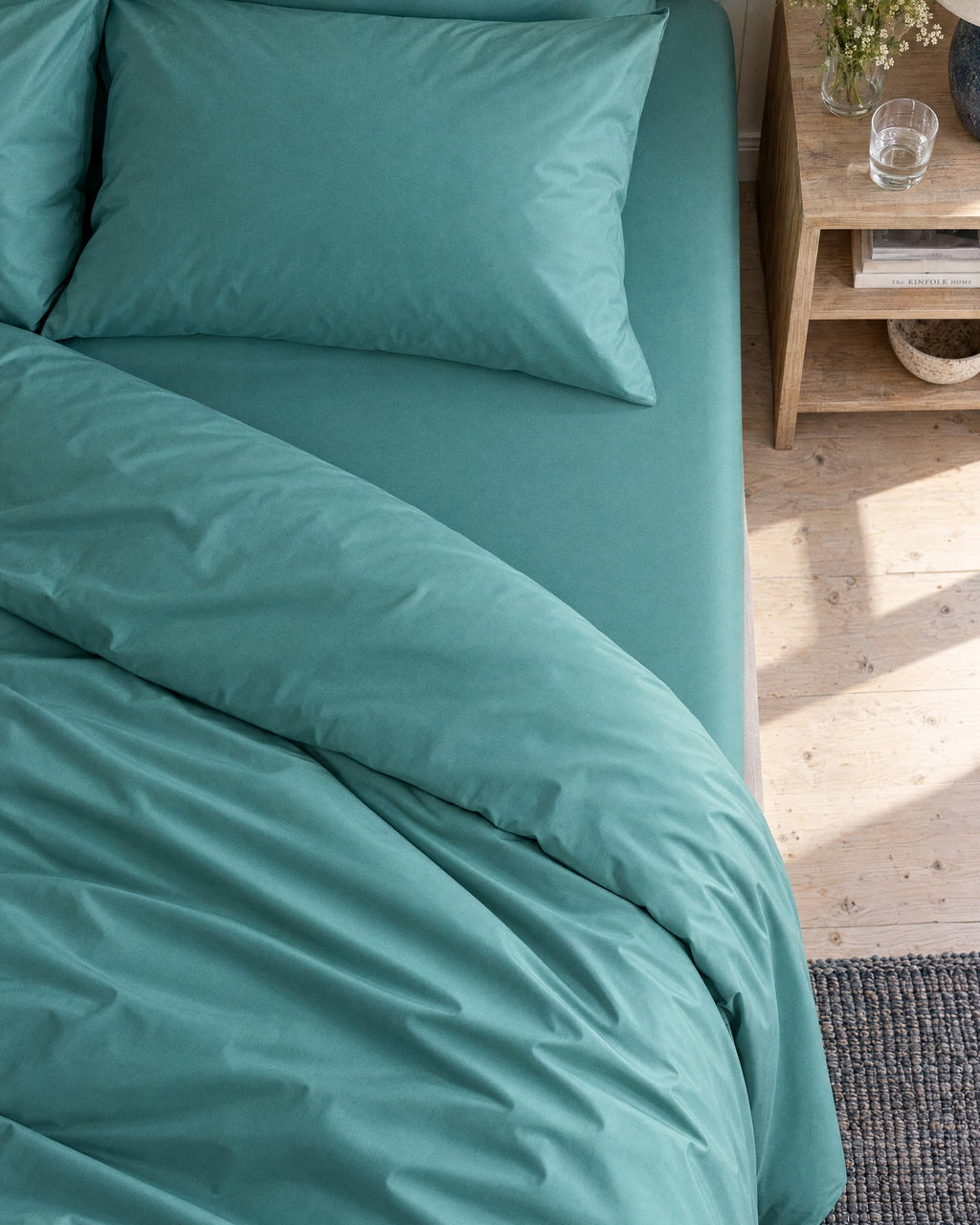 Taies d'oreiller X2 en Percale de coton - Emeraude