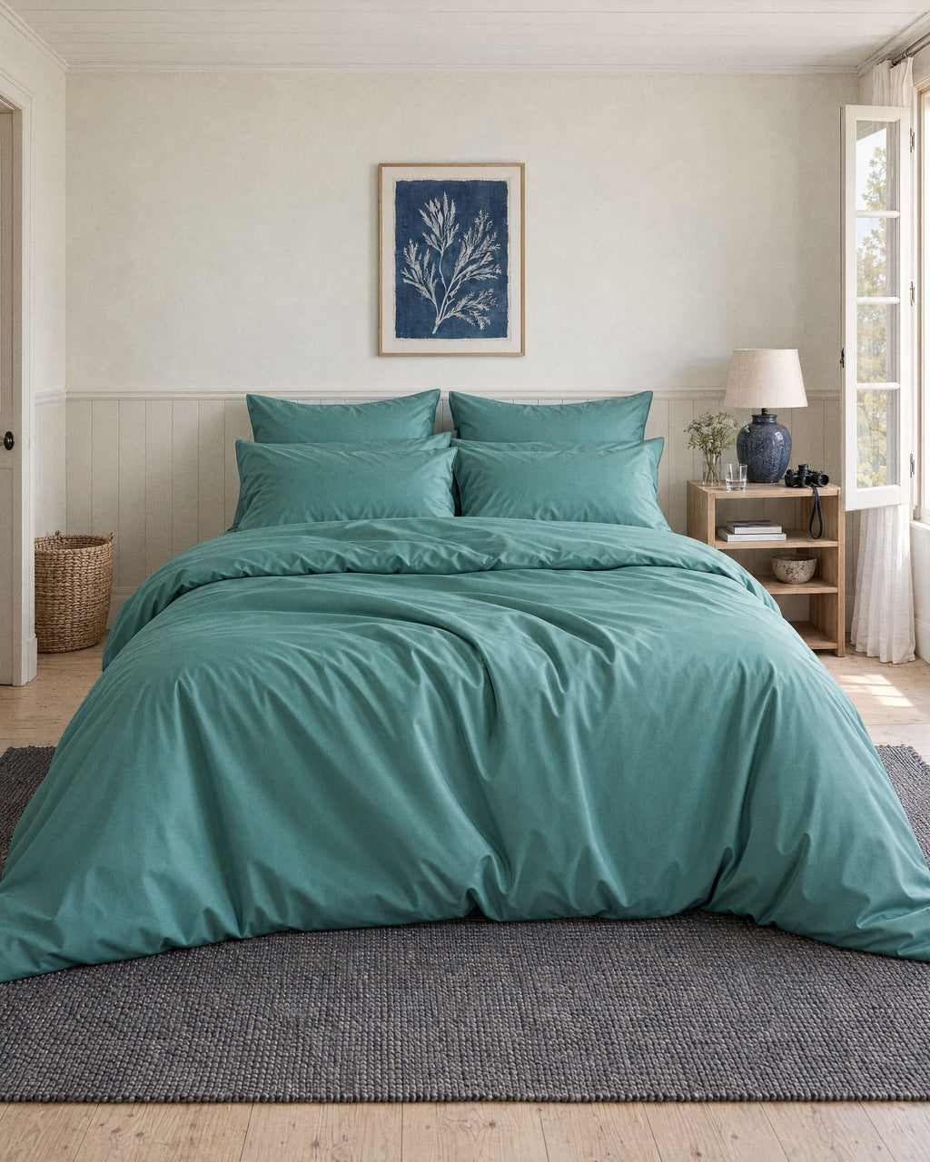 Housse de couette en Percale de coton - Emeraude