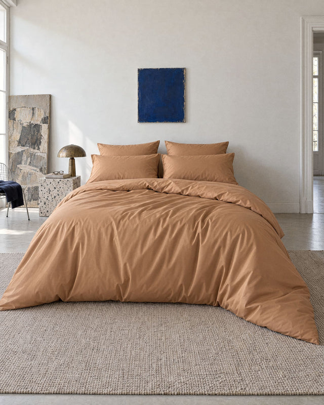 Parure de lit en Percale de coton - Marron