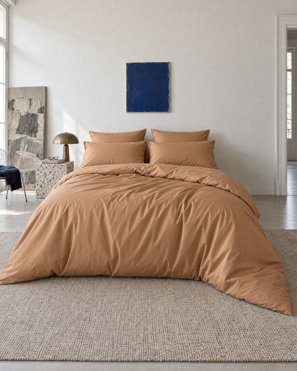 Parure de lit en Percale de coton - Marron