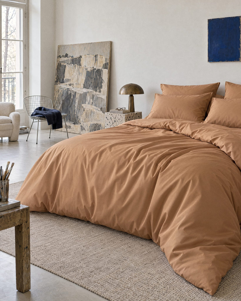 Taies d'oreiller X2 en Percale de coton - Marron