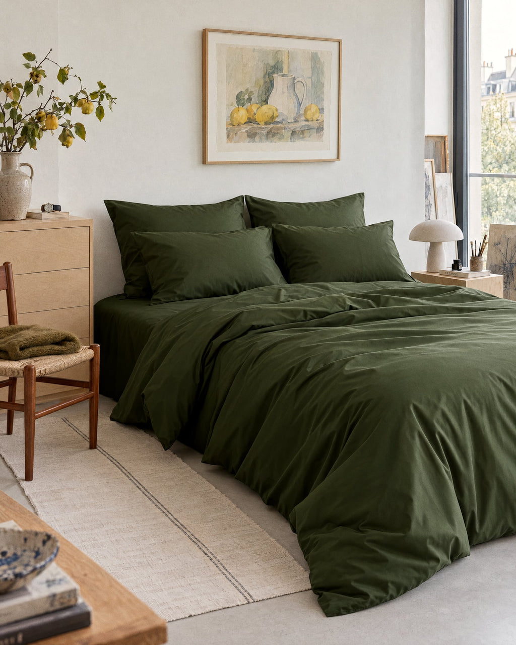 Housse de couette en Percale de coton - Vert sapin