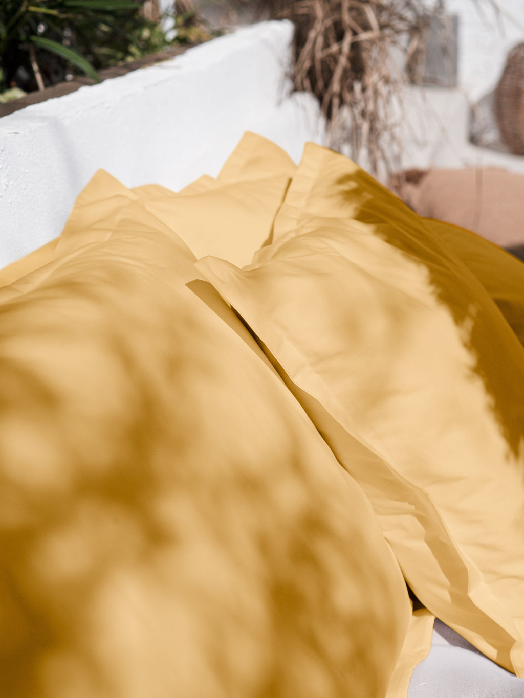 Dejorine - Housse de coussin en Coton - Teinte Ambre doré - Couleur Jaune