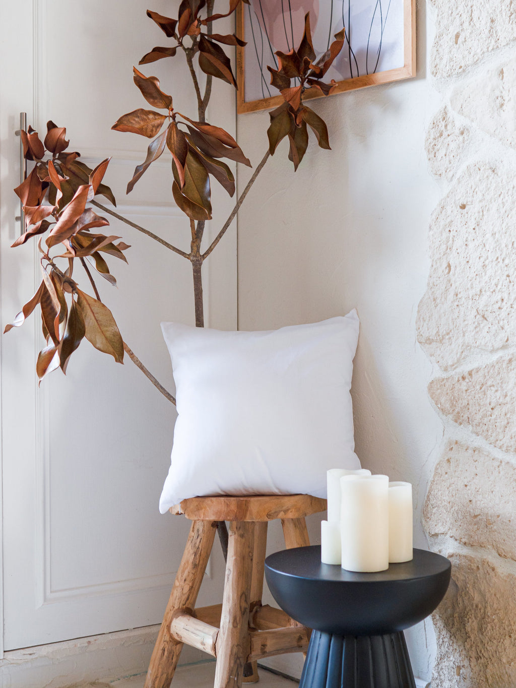 Dejorine - Housse de coussin en Coton - Teinte Blanc