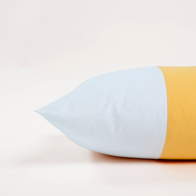 Dejorine - Housse de coussin en Coton - Couleur Blanc et Jaune