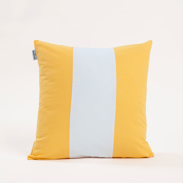 Dejorine - Housse de coussin en Coton - Couleur Jaune et Blanc