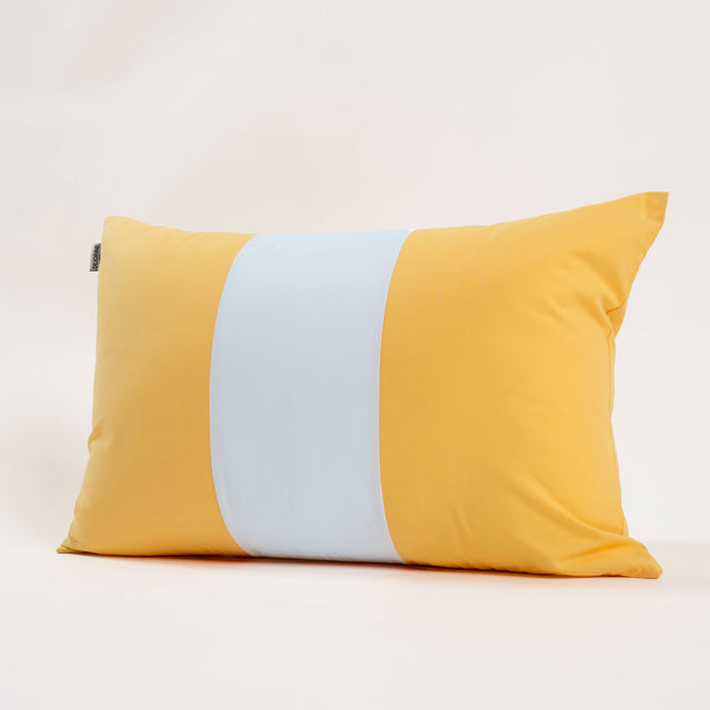 Dejorine - Housse de coussin en Coton - Couleur Jaune et Blanc
