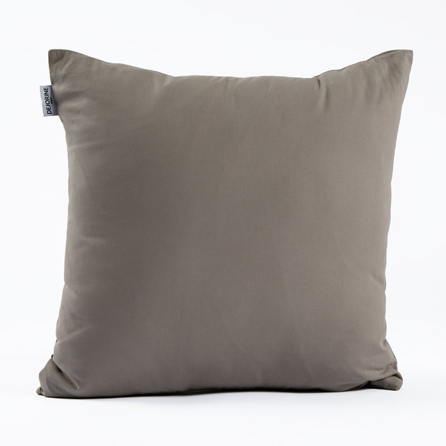 Dejorine - Housse de coussin en Coton - Teinte Ecorce de noyer - Couleur Marron Taupe