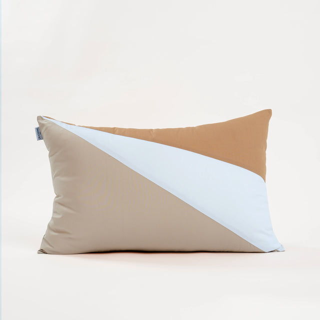 Dejorine - Housse de coussin en Percale de Coton - Couleur Marron, Beige et Blanc