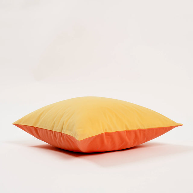 Dejorine - Housse de coussin en Coton - Biface - Couleur Jaune et Orange
