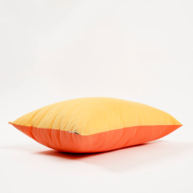 Dejorine - Housse de coussin en Coton - Biface - Couleur Jaune et Orange