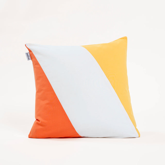 Dejorine - Housse de coussin en Coton - Couleur Orange, Jaune et Blanc