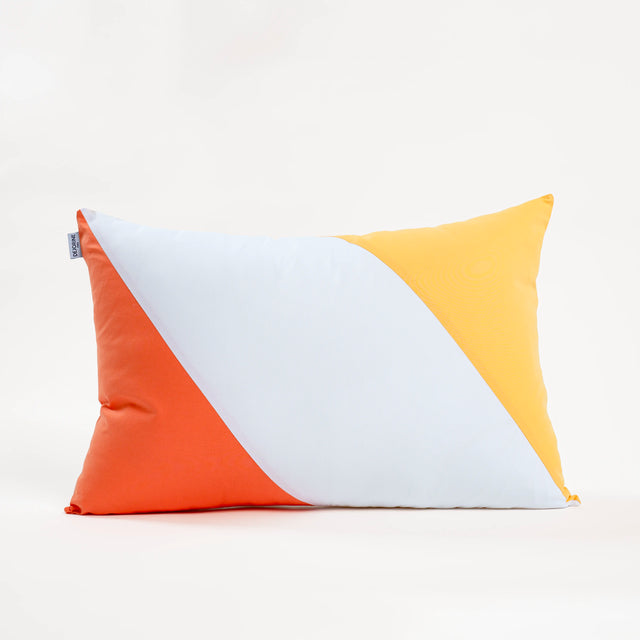 Dejorine - Housse de coussin en Coton - Couleur Orange, Jaune et Blanc