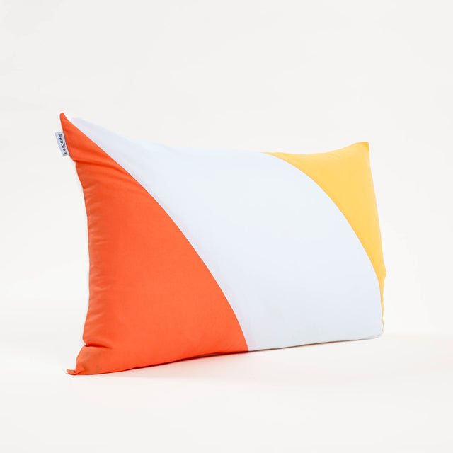 Dejorine - Housse de coussin en Coton - Couleur Orange, Jaune et Blanc