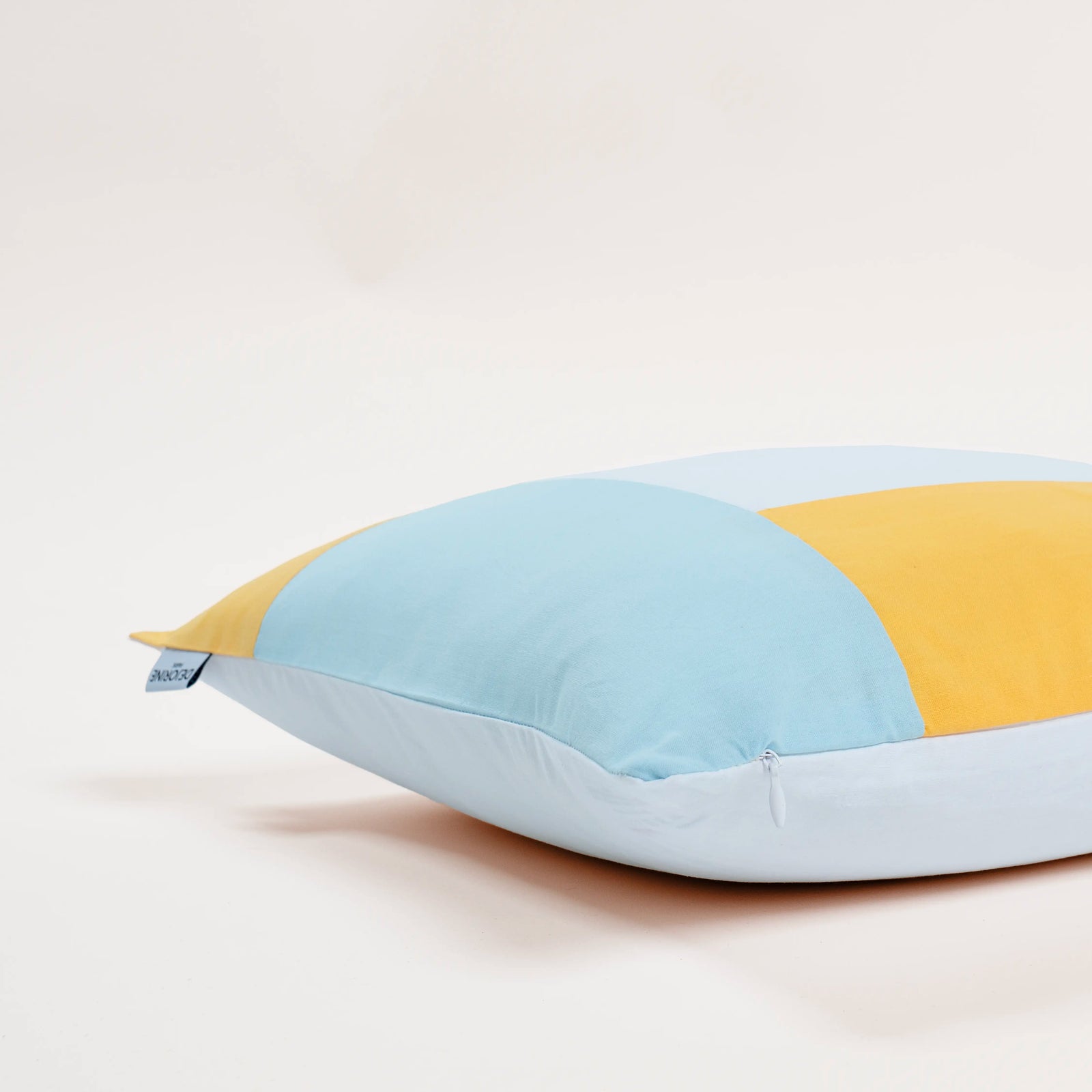 Dejorine - Housse de coussin en Coton - Couleur Jaune, Bleu et Blanc
