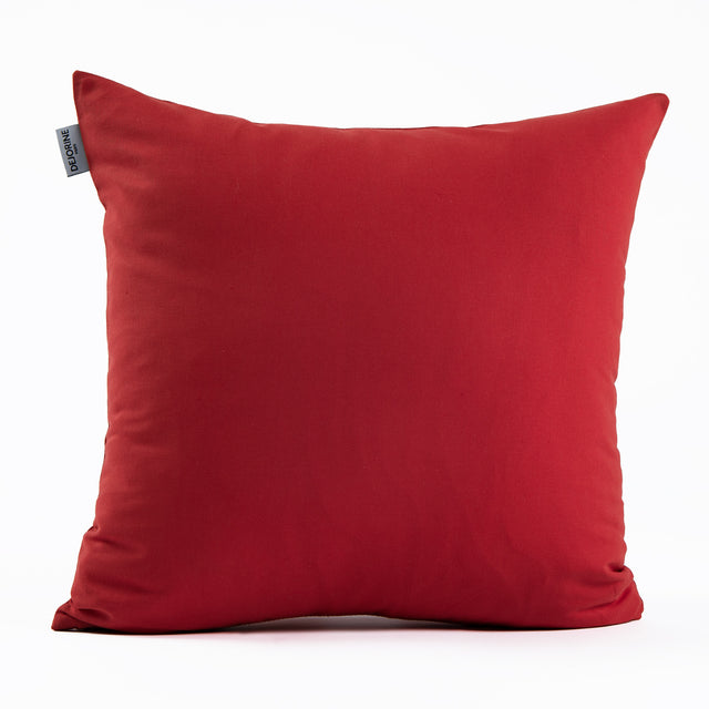Housse de coussin carrée en coton rouge - Made in France - Dejorine