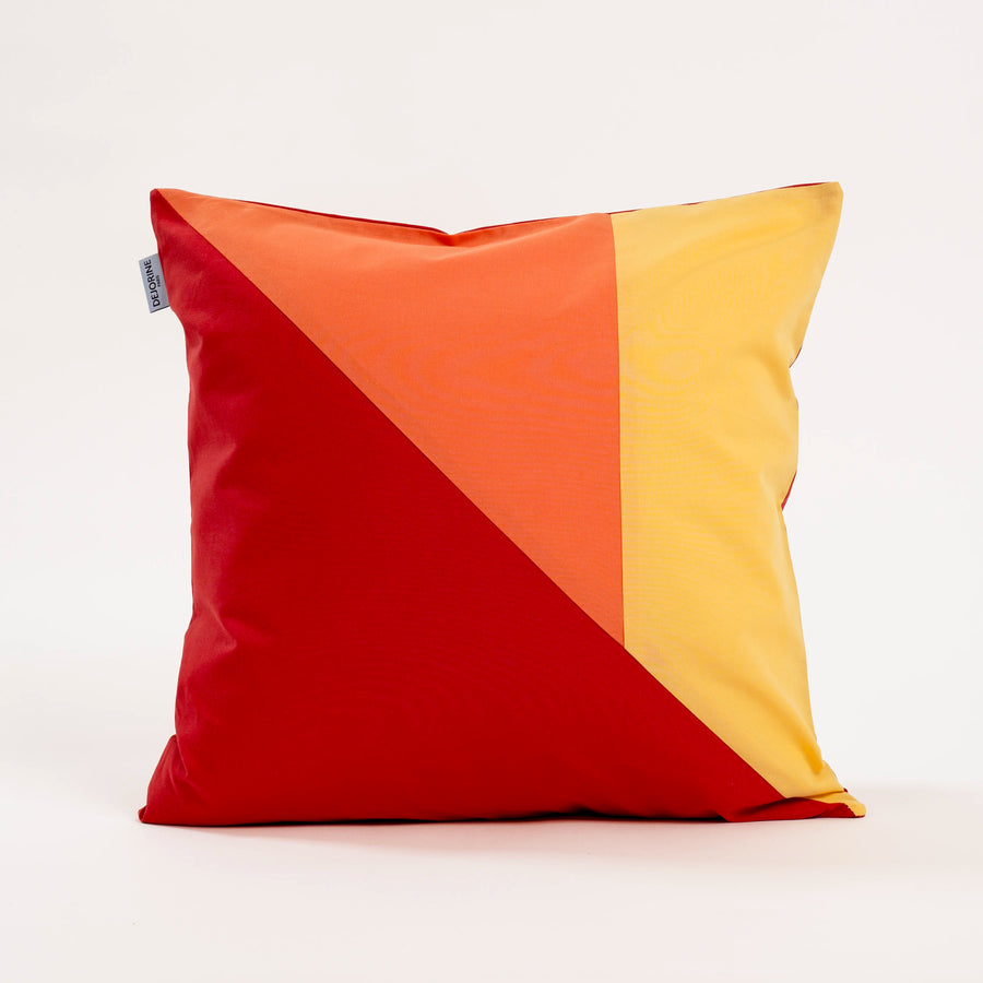 Dejorine - Housse de coussin en Coton - Couleur Rouge, Orange et Jaune