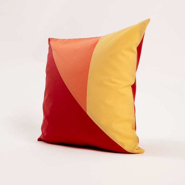 Dejorine - Housse de coussin en Coton - Couleur Rouge, Orange et Jaune