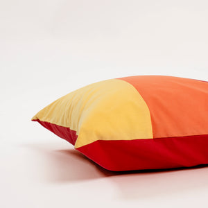 Dejorine - Housse de coussin en Coton - Couleur Rouge, Orange et Jaune