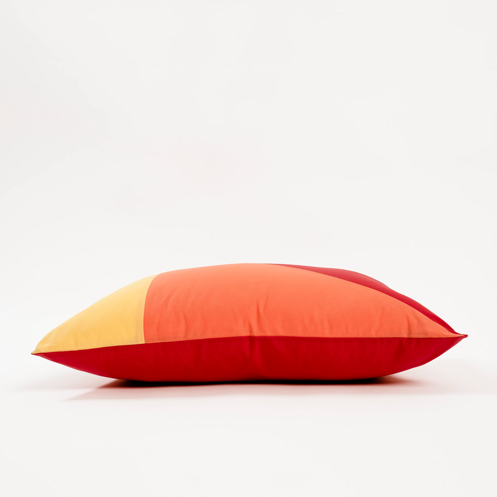 Dejorine - Housse de coussin en Coton - Couleur Rouge, Orange et Jaune