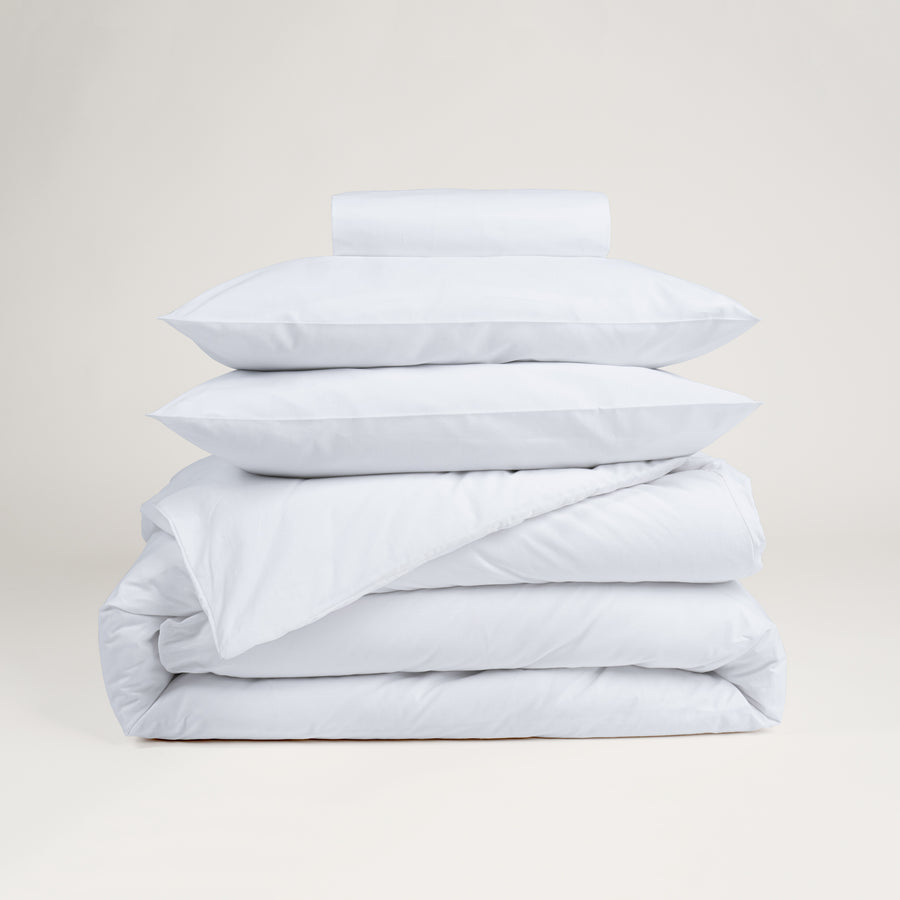 Dejorine - Parure en Percale de Coton - Teinte Blanc