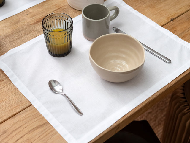 Dejorine - Set de table en Coton - Teinte Blanc