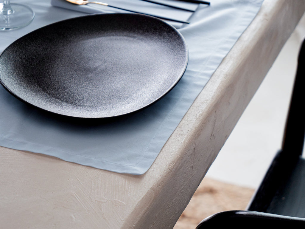 Dejorine - Set de table en Coton - Teinte Ciel d'opale - Couleur Bleu Clair