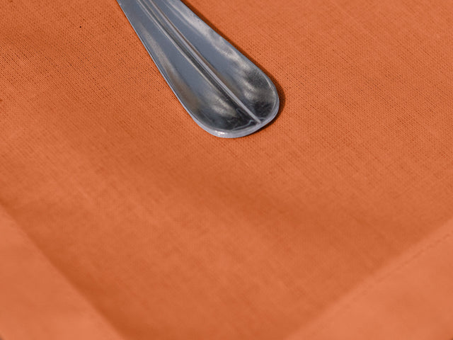 Dejorine - Set de table en Coton - Teinte Mandarine impériale - Couleur Orange